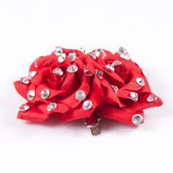 Double Rose Clip Red
