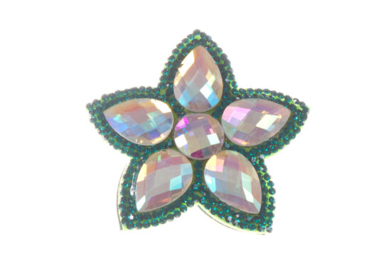 Single Bella Flower Clip Green