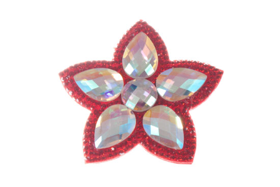 Single Bella Flower Clip Red