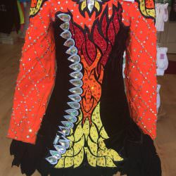 Orange, Black, Red and Yellow Flame Dress