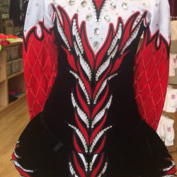 Red, White and Black Dress front