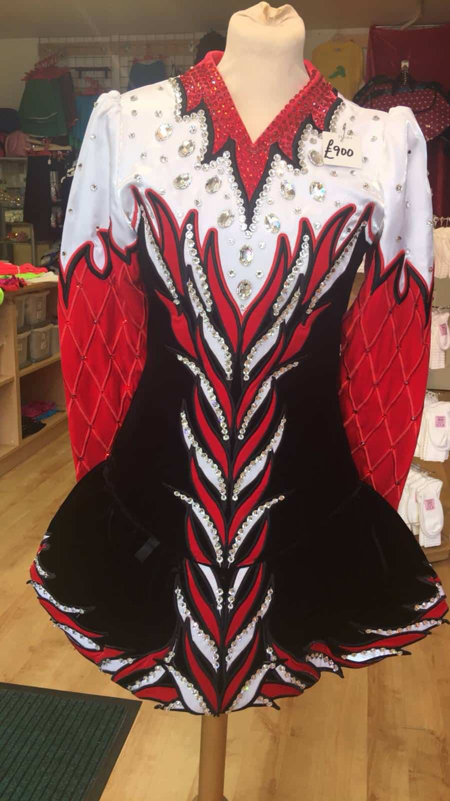 red black and white dress