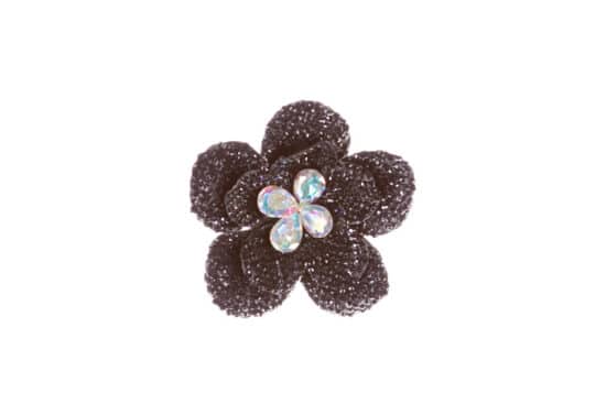Round Flower Single Black
