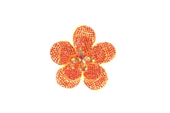 Round Flower Single Orange