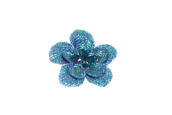 Round Flower Single Peacock Blue